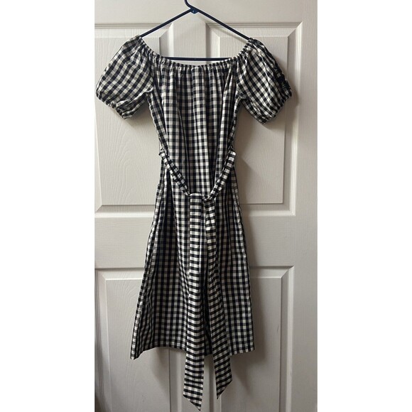 Who What Wear Womens Dress Size S Gingham Fit and Flair  Bow Embroidered Boho - Picture 3 of 7